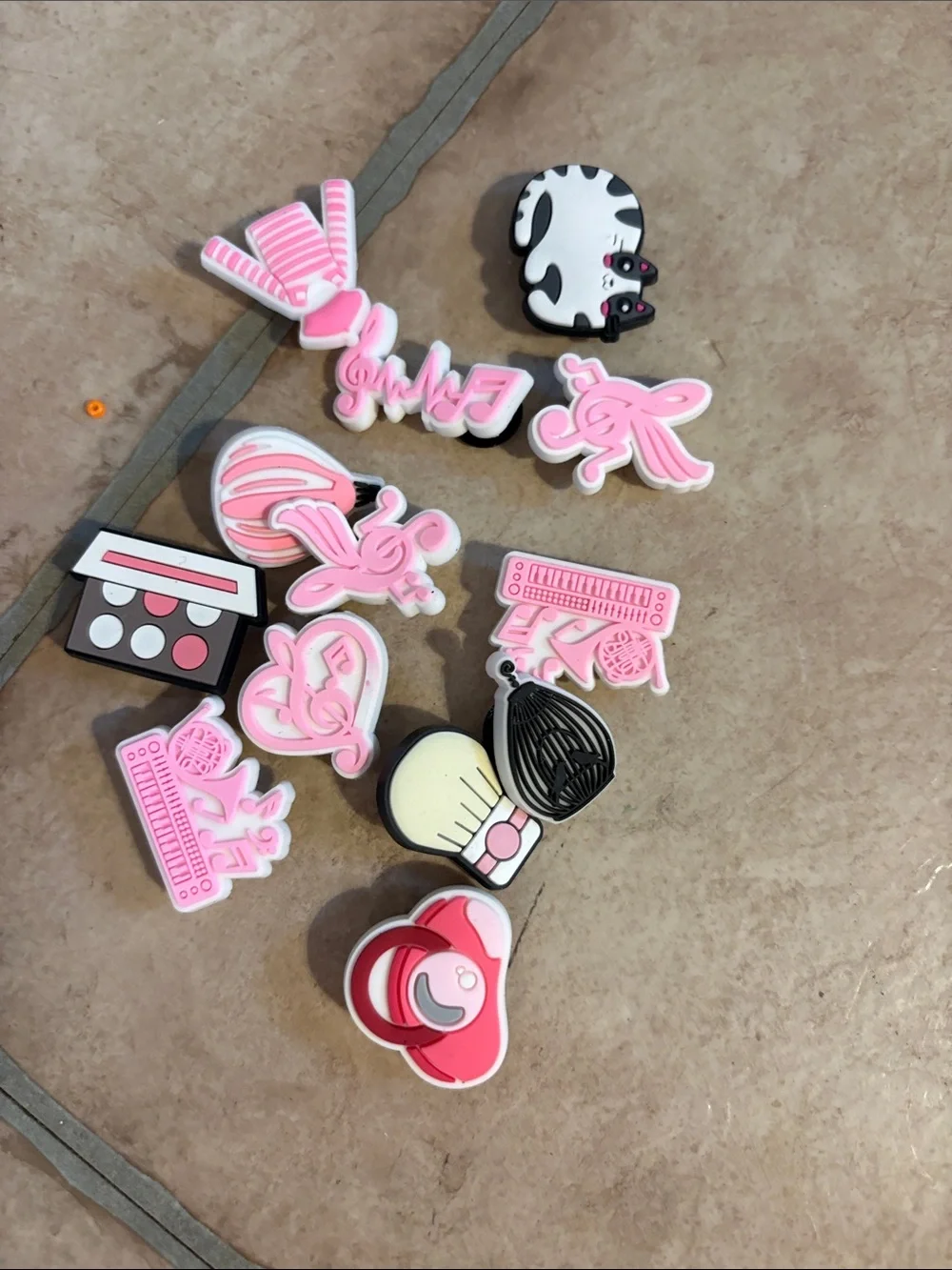Kids Pink Shoe Charms Set - Cute Beauty & Animal Icons